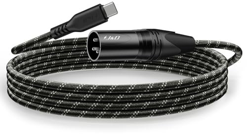 J&D USB Type C to XLR Male Audio Output Cable, 3.2ft Braided for Amplifier, Speaker, Mixer Console, Compatible with iPhone 15/16 and Galaxy S24 Series, 1 Meter