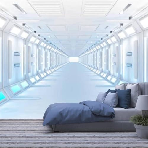 Papier Peint Mural, 3D Espace D'Extension Du Tunnel De Science-Fiction Papier Peint Auto-Adhésif Peel And Stick Pour Salon Chambre Tv Fond Bureau Restaurant Motif Chambre Amovible Mur Pho-119689274960