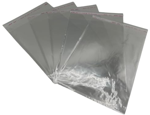 shopanize24® DVD Schutzhüllen Folientaschen – transparent, selbstklebend & wiederverschließbar, für 14mm oder 2X 7mm Hüllen – Sleeves passend für DVD, PS2, XBOX360, Wii, Gamecube (100 Stück)