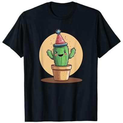 Simpatico Cactus con Cappello da Festa Rocce Abiti Maglietta