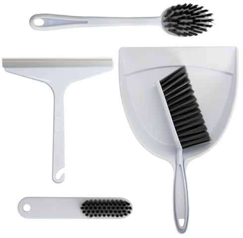 Rieoany Lot de 5 Balayette Pelle Ensemble, Pelle Balayette, Idéal pour Éliminer la Poussière, Les Salissures et Les Miette, Facile à Ranger et Pratique à Utiliser