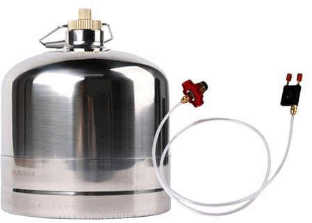 Bouteille de gaz gonflable vide rechargeable en acier inoxydable pour la randonnée et la pêche 2,2 l