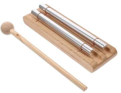 LALADEFIEE Meditationsglocke Holz Metall Schlaginstrument für Kinder Klangstab Lernspielzeug Percussion Instrument für Musikunterricht und Yoga