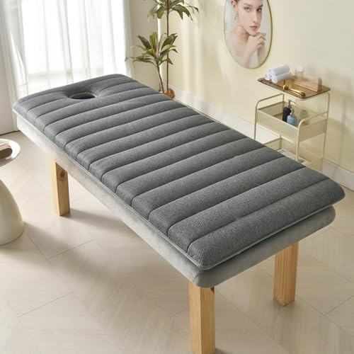 Highdi Matratze für Massageliege mit Loch, Tragbare Beauty Matratze Weiche Bequemlichkeit Massagetische Matratze für SPA, Schönheits- und Gesichtssalon (80x190x5cm,Grau)