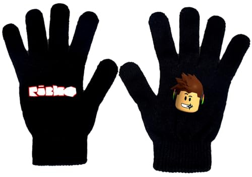 XJSFDLSL Winterhandschuhe Roblx, 1 Paar Warme Fäustlinge, Roblx Niedliche Cartoon Strickhandschuhe, Thermo-Handschuhe