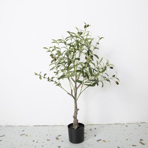 WYWY Künstliche Pflanzen, Künstlicher Olivenbaum mit Blumentopf, große simulierte Zimmerpflanze, Kunstbaum für Schaufenster und Einkaufszentrum-Dekoration(80cm)
