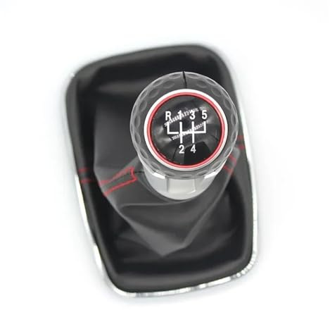 PLMNHSS Universal Schaltknäufe 12 mm Schaltknauf für VW Golf 4 IV, MK4, GTI, R32, Bora, Jetta (1999–2004), 5-/6-Gang, schwarzer Rahmen(GTI 5 Speed)
