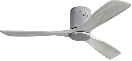 Generisch 52-Zoll Deckenventilator Einbau DC-Motor - 3 Holzflügel, Reversierbar Flüsterleise Fernbedienung Für Wohnräume/Überdachte Terrassen - Flachdesign Zeitlose Eleganz