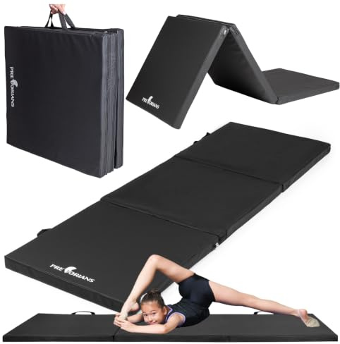 Klappbare Turnmatte Kinder Erwachsene 180x60x5 cm, Fitnessmatte, Gymnastikmatte dicke 5 cm, Trainingsmatte, Yogamatte, Sport Matte für Zuhause, Gymnastik, Schwarz PRETORIANS