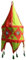 Indischer Lampenschirm grün - rot 48cm Baumwolle Dekolampe Orient Hängelampe