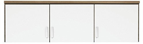 Rauch Möbel Bremen Schrankaufsatz für zusätzlichen Stauraum für den Kleiderschrank 3-türig, Weiß/Eiche Sonoma, Holz, kombinierbar mit Schrank-Breite 136 cm aus Modellserie Bremen BxHxT 136x39x54 cm