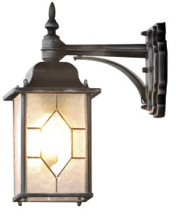 Konstsmide Milano 7248 Wandleuchte (B: 16cm T: 29cm H: 38cm, 1x75W, IP43) schwarz/silber