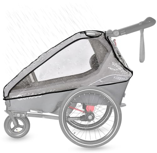 Qeridoo Regenschutz Kidgoo 2 / Kidgoo 2 Sport | Abdeckung Fahrradanhänger | Transparent speziell entwickelte Folie | Zubehör für Qeridoo | Regenschutz | Transparentes Regenverdeck