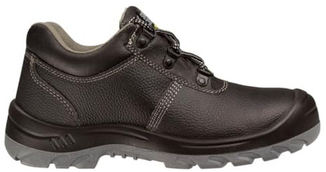 SAFETY JOGGER S3 Sicherheitsschuhe - BESTRUN - Arbeitsschuhe aus Leder für Herren und Damen mit Stahlkappe, rutschfest und mit Stahlzwischensohle, Schwarz, 43 EU