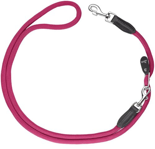 HUNTER Vario-Hundeleine FREESTYLE, Farbe: himbeer, stufenlos verstellbare Länge, robustes & griffiges Tau, wetterfest & pflegeleicht, perfekt für Alltag & Training, Größe: 10/200