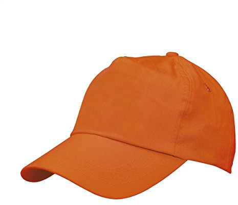 eBuyGB Unisex Adult Classic Adjustable 100% Cotton Baseball Cap for Men, Women, Boys & Girls - 5 Panel Cap Lightweight, Durable, and Sun Protective, Orange