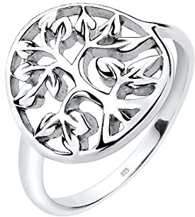 Elli Ring Damen Lebensbaum Symbol Floral in 925 Sterling Silber