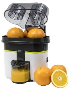 Cecotec Exprimidor Cecojuicer Zitrus Turbo. 90 W, 2 Cabezales, Depósito de 500 ml, Libre de BPA, Fácil Limpieza