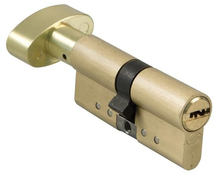 Amig - Cilindro di sicurezza con pomolo | Serratura per porte | Cilindro di Alta Sicurezza | Anti-picking e Anti-bumping | Include 5 chiavi | Satinato | Misure: 80 (40-40 mm)