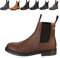 Chelsea Boot »NEW WORK« von SUEDWIND© | bequeme Stiefelette aus robustem Rindsleder | Made in Portugal | Reitschuh mit Profil-Gummisohle und Innen-Leder | Schuh Schlupf Stiefel | Braun | Gr. 46