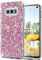 Feyten Coque Galaxy S10e avec Film de Protection écran [Lot de 2], Mince Brillant Bling Paillettes Anti-Rayures Antichoc TPU Silicone Souple Housse pour Samsung Galaxy S10e (Rose)