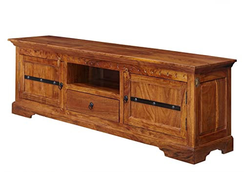 MASSIVMOEBEL24.DE Oxford TV-Board Akazie 170x40x55 2, Farbe:Hellbraun lackiert, Größe:170x40x55 cm (BxTxH)