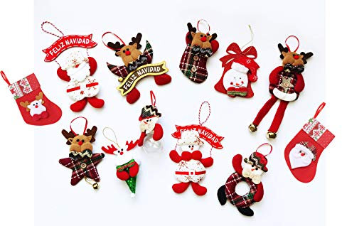 Carnavalife Weihnachtsschmuck Hängende Puppe für Weihnachtsbaumdekoration Zufällige Modelle (12 kleine Anhänger)