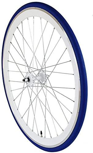 Redondo 28 Zoll Vorderrad Singlespeed Fixie Laufrad Felge Weiß Blau + Reifen