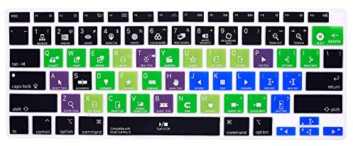 HRH Final Cut Pro X Shortcut Hotkey Silikon-Tastaturabdeckung für MacBook Air 13 Zoll 2020 mit Touch ID (Modul A2179 und A2337 M1 Chip, US-Layout) Tastatur-Zubehör