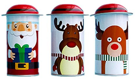 Tomaibaby 3 Piezas Caja de Galletas Navideñas Tarro de Lata de Contenedores de Almacenamiento de Hojalata Galletas Navideñas Lata para Navidad Año Nuevo Favores de Fiesta