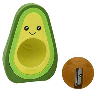 Streamline Avocado Jumbo Radiergummi und Spitzer in Grün, TPR-Material, Hand Powered