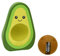 Streamline Avocado Jumbo Radiergummi und Spitzer in Grün, TPR-Material, Hand Powered