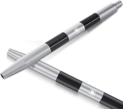 DILAW® Shisha Mundstück Genius Carbon Aluminium Edelstahl V2A ✓ Kombinierbar mit Allen handelsüblichen Schläuchen, Silber