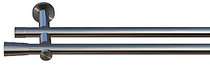 tilldekor Gardinenstange Granada 2, Edelstahl-Optik, 16 mm Durchmesser, auf Maß 170 cm inkl. Trägern und Endstücken