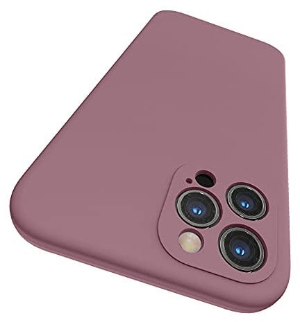 SURPHY für iPhone 12 Pro Max Hülle Silikon mit Kameraschutz, Handyhülle iPhone 12 Pro Max Case 6,7 Zoll aus Premium Flüssigsilikon, Schutzhülle mit weiches Mikrofaser-Futter, Flieder Lila