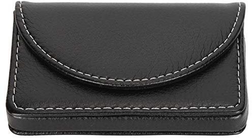 Tissting Porte Cartes de Visite, Étui Compact en Cuir PU Organisateur Mallette Rangement Horizontal pour 15 Cartes de Visite, Noir, pour Publicité au Détail Promotion Cadeaux