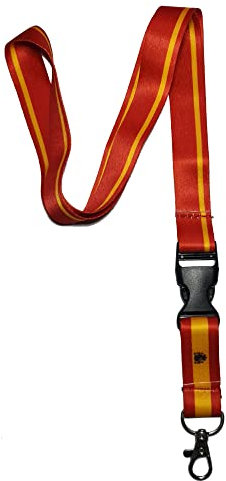 Schlüsselband für Badge Halter Schlüsselanhänger Halskette mit Clip bedrucktem Streifen (Rot Spanien)