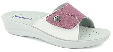 inblu Ciabatte Donna Estive Pantofole Fascia a Strappo Regolabile Traspirante Morbide Scarpe Punta Aperta Anatomiche VR0045 (Azalea,38)