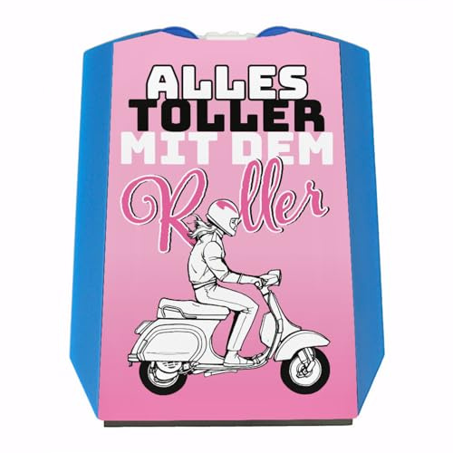 speecheese Alles toller mit dem Roller Parkscheibe in rosa mit Rollerfahrerin Eiskratzer Wasserabstreifer und Einkaufswagen-Chips Roller parken Scooter Parkplatz Führerschein