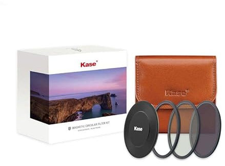 Kase Wolverine 82mm Kit Filtro,Polarizzatore Circolare Magnetico/MCUV / ND64 /Tappo dell'obiettivo e Borsa per Filtri,Resistente Agli Urti,Rivestimento Antiriflesso a Più Strati