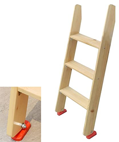 Hochbett Leiter Etagenbettleiter Holz 3 Stufen/4 Stufen/5 Stufen/6 Stufen, Dachboden-/Wohnmobil-Etagenleiter für Erwachsene/ältere Erwachsene/Kinder, Inklusive Rutschfester Unterlage (Size : 3 Steps