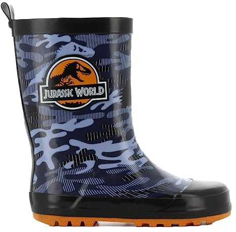 Leomil Jurassic World Stivali Pioggia Bambino Bambini Stivali 26, Perfette per le giornate umide, Nero