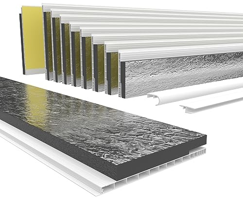HEXIM PVC Rollladenkastendeckel mit Dämmung Länge: 1000-2000mm, Breite: 120-320mm, Revisionsklappe Rollladendeckel Rollladen Jalousie Deckel Klappe (200mm x 2 Meter)