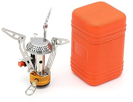 CUSROS Backpacking Stove, Portable Camping Stove, Small Backpack Camp Stove Single Burner Wind-Resistance Camp Stove Mini Pocket Rocket Jet Boiler for Hiking & Gas Cooking Silver