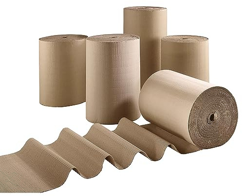 Protective Wrapping Paper Strong Corrugated Cardboard Rolls | for Moving Packing & Shipping (600mm x 75m, 1 Roll)