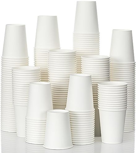 AOZITA 120 Pack 8 oz Paper Cups, White Paper Coffee Cups, Disposable Party Cups, Hot/Cold Beverage Drinking Cup for Water, Juice, Coffee, Tea