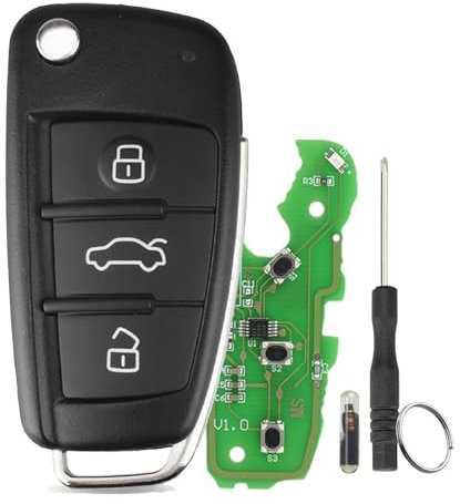 Télécommande de remplacement à 3 boutons 434 MHz pour Audi A3 TT S3 A4 S4 avec puce ID48 8P0837220D