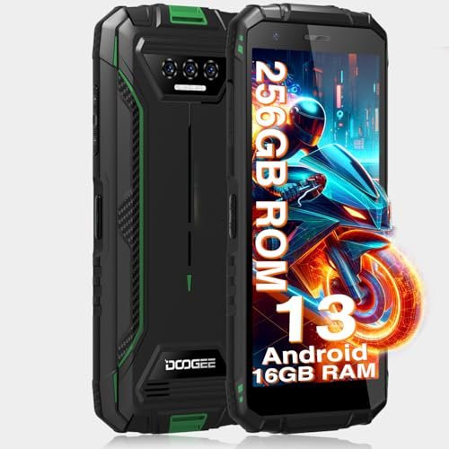 DOOGEE S41 MAX (2024) Rugged Smartphone Android 13 Smartphone Rugged 16GB+256GB /1TB, Batteria 6300mAh, 5,5''HD+ Telefono Indistruttibile, Fotocamera 13MP+8MP, IP68/69K/Dual SIM/NFC/OTG/GPS Verde