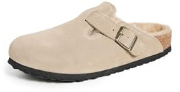 Birkenstock Women's Boston Shearling Clogs, Taupe, Tan, 6-6.5 Narrow US