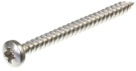 SECCARO Spanplattenschraube Halbrundkopf 4 x 50 mm, Edelstahl V2A VA A2, Holzschraube mit Vollgewinde, Kreuzschlitz/PZ, 150 Stück